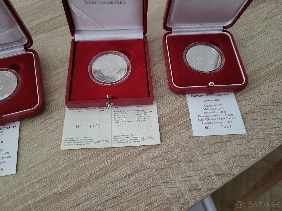 Strieborné mince monaco - 4