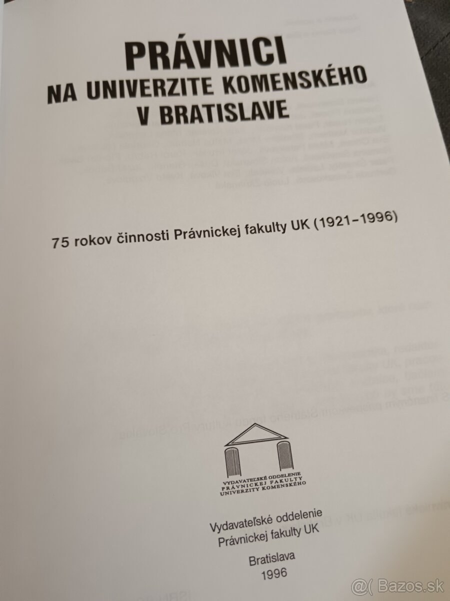 Predám knihy Právnici na univerzite Komenského v Bratislave - 4