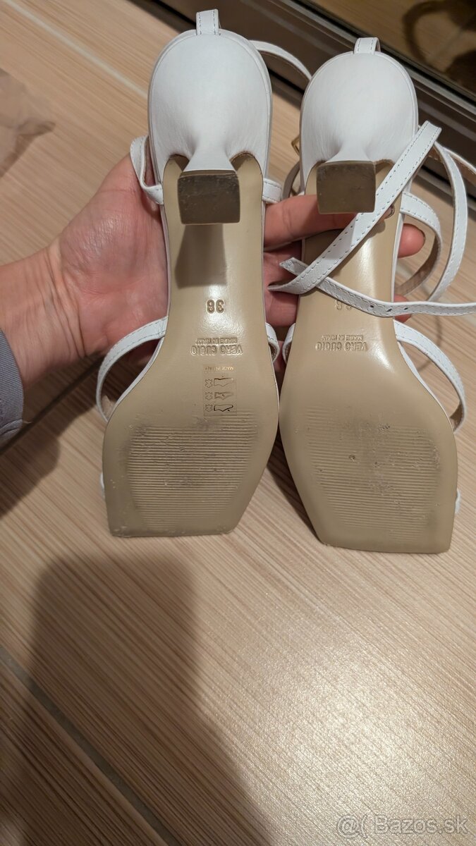 Talianske biele sandále 100% koža - 4