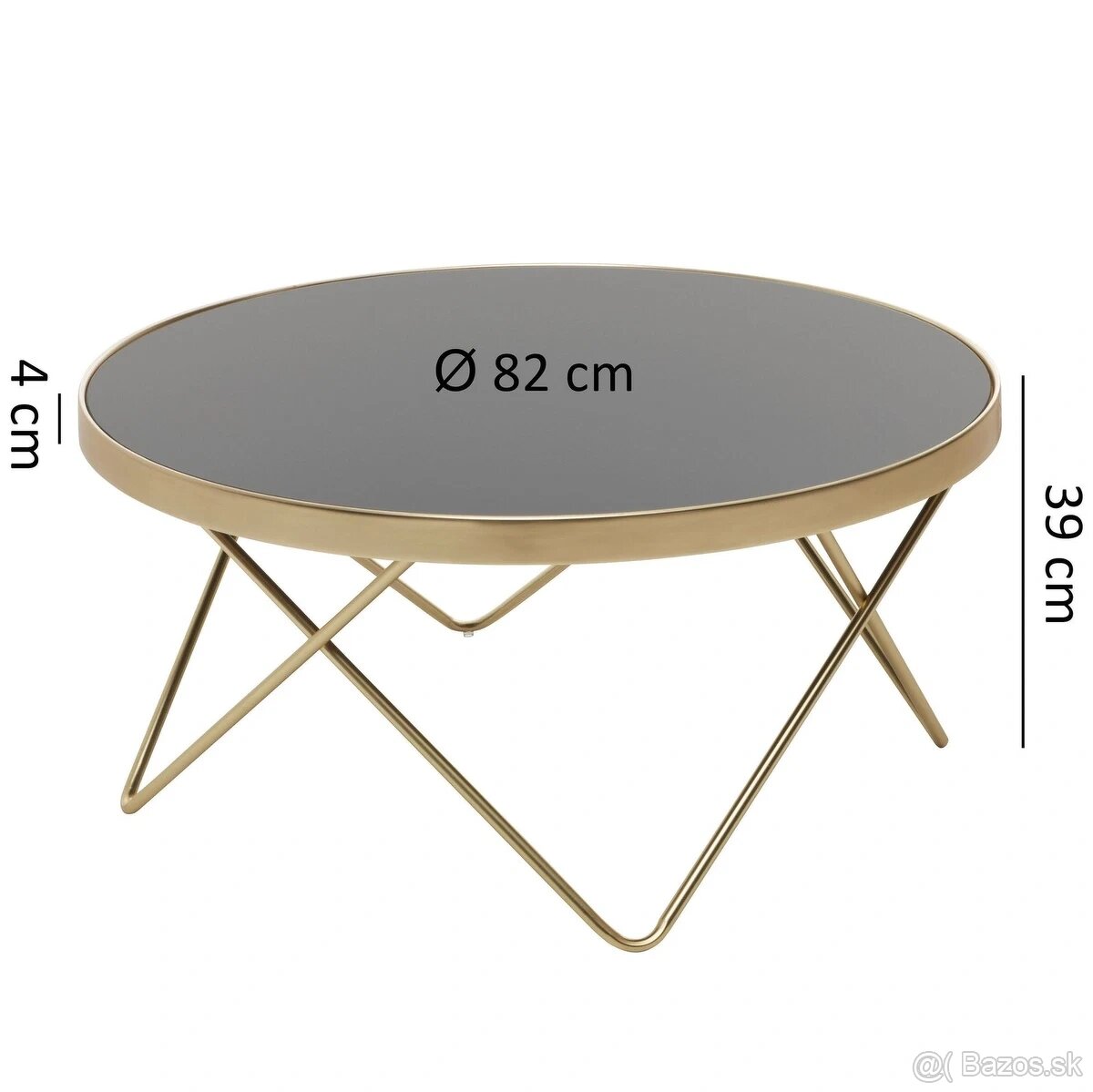 Konferenčný stolík zlatý 82 cm - 4