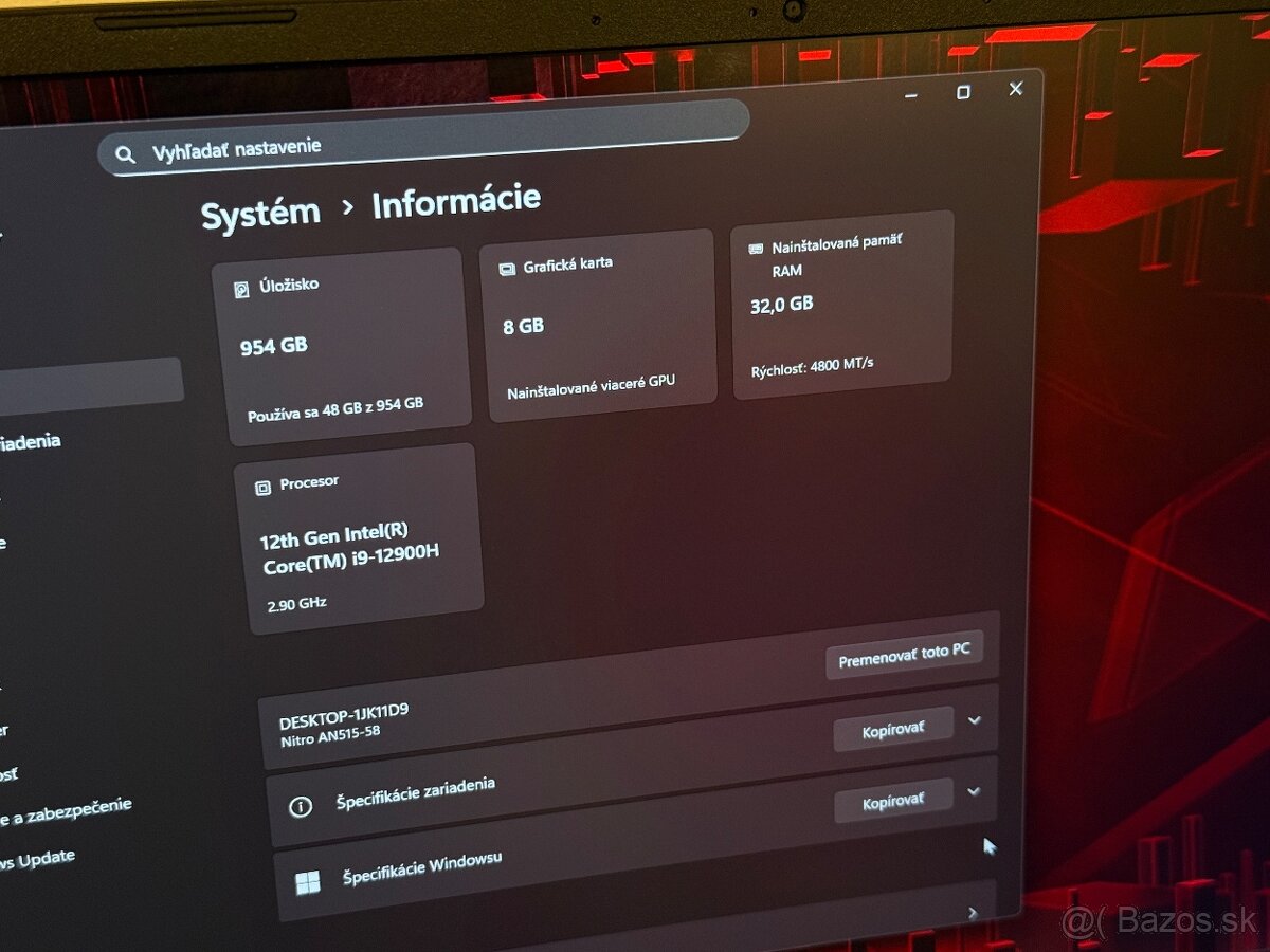 Výkonný herný Acer Nitro I9/Rtx4060/2K displej/ Záruka - 4