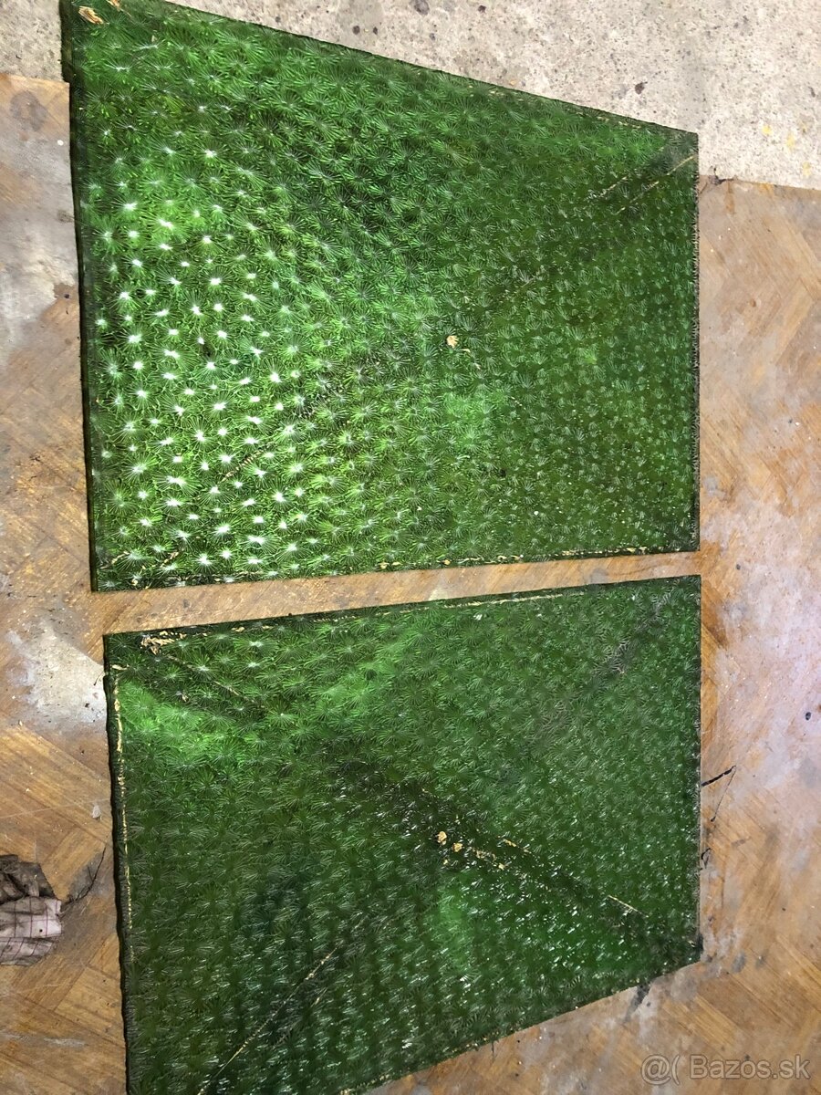 2ks Retro Zelené tabule/sklo s paternom - 4