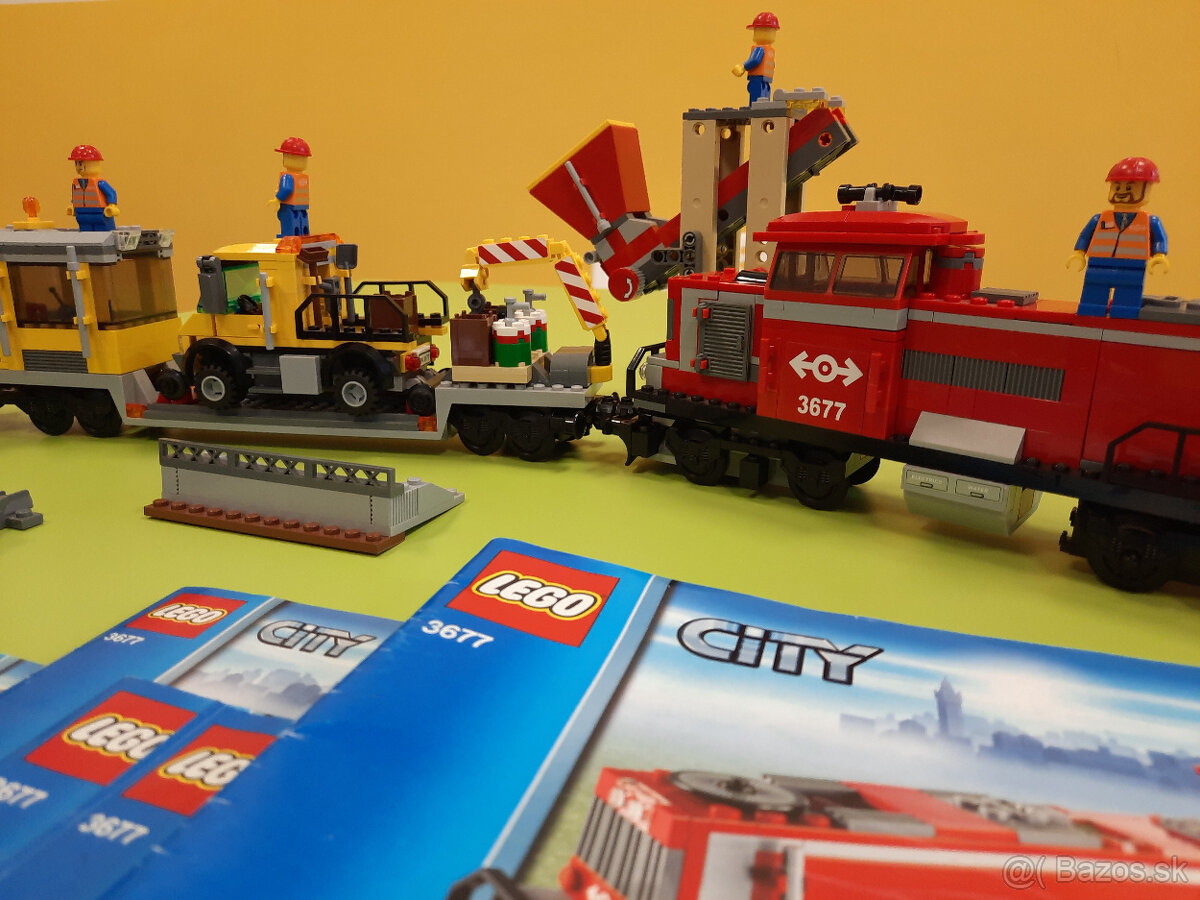 LEGO 3677 - séria CITY - Červený nákladný vlak - 4