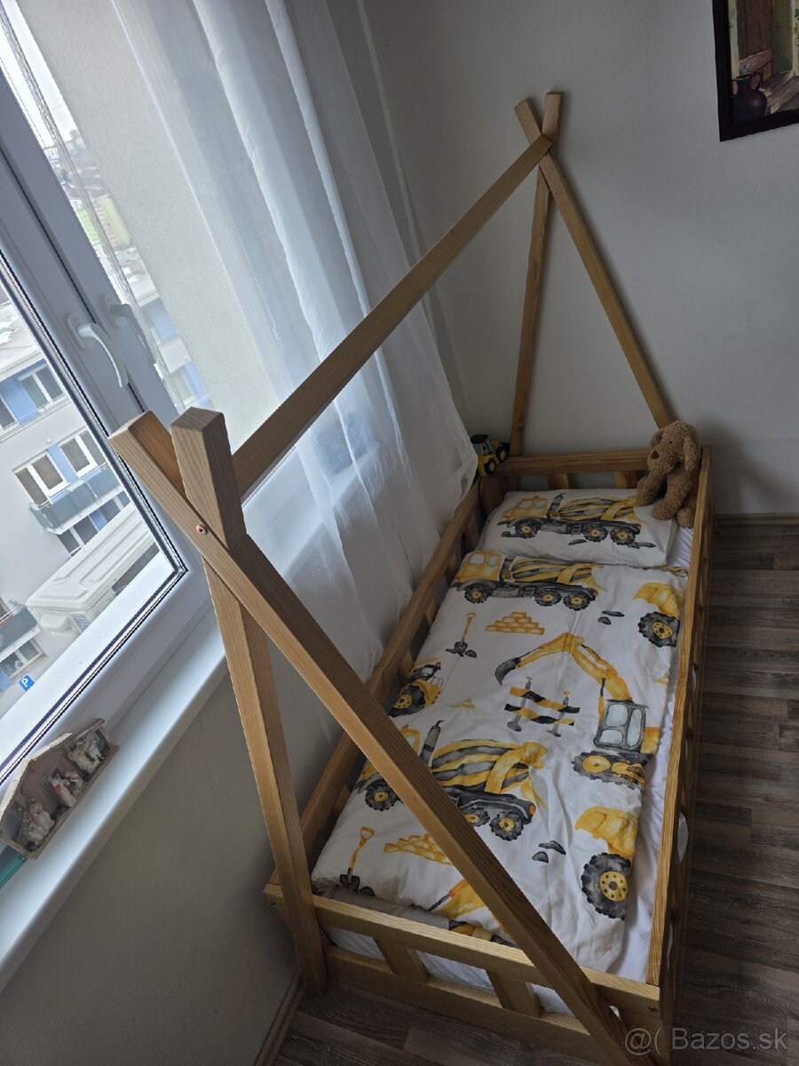 Detská posteľ- domček, masív - Jaseň - 4