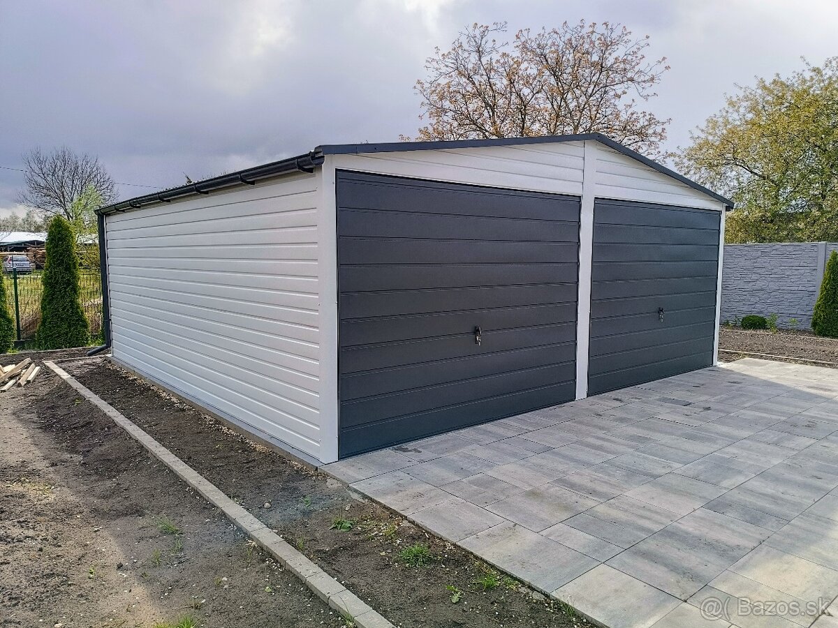 Plechová garáž 6x6m - 4