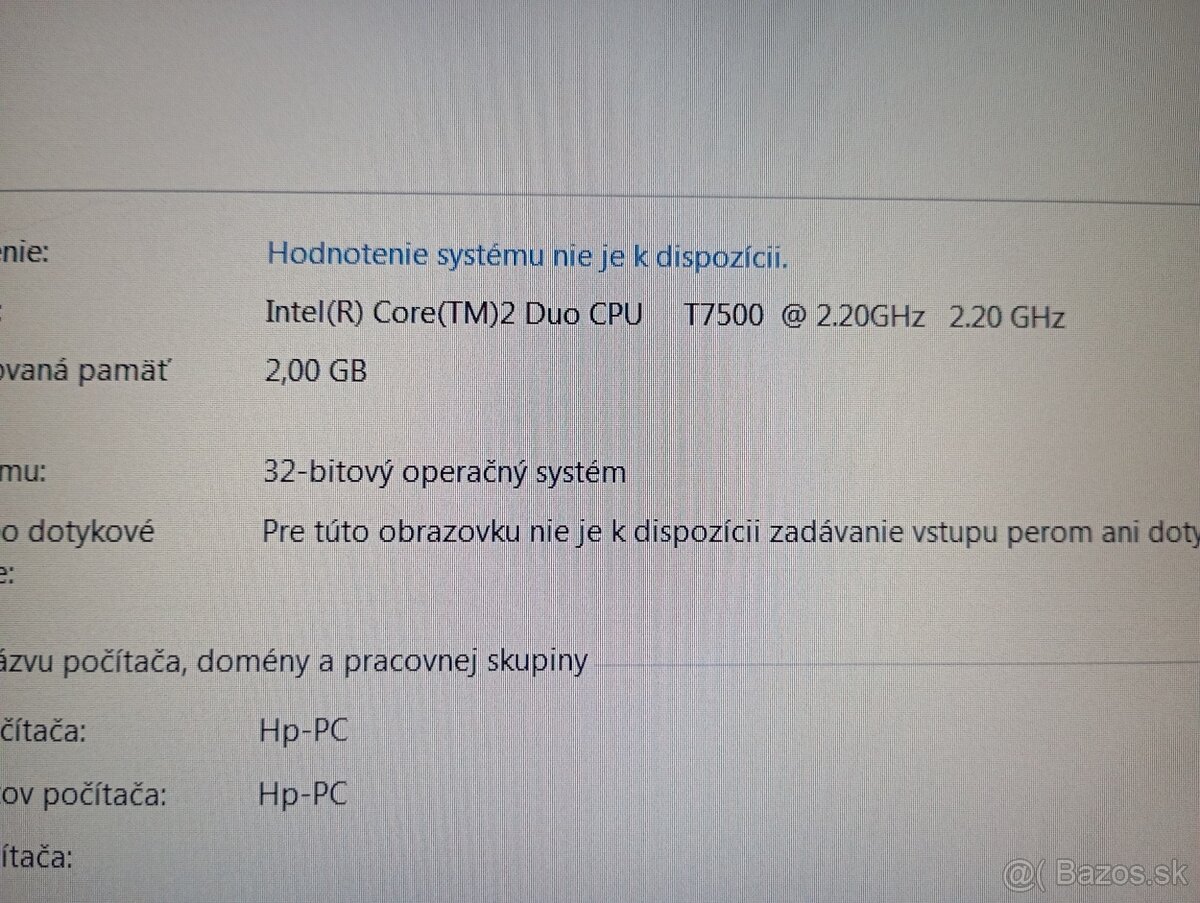 predám notebook HP COMPAQ 8510P , WINDOWS 7 32bit - 4