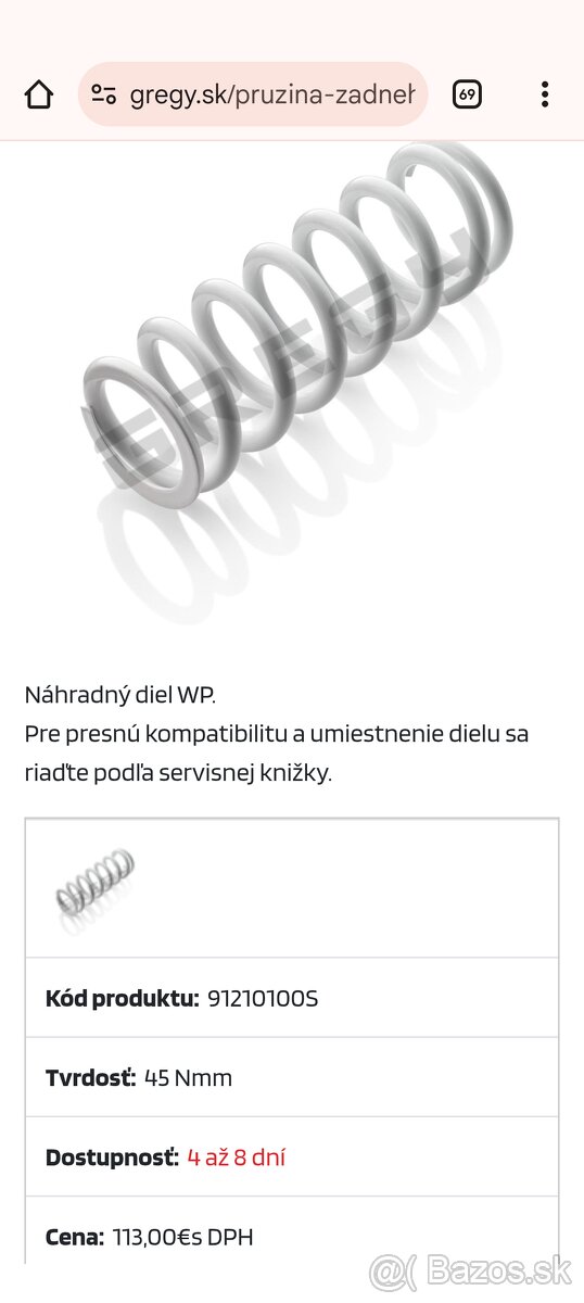 Pružina wp 45-260hu