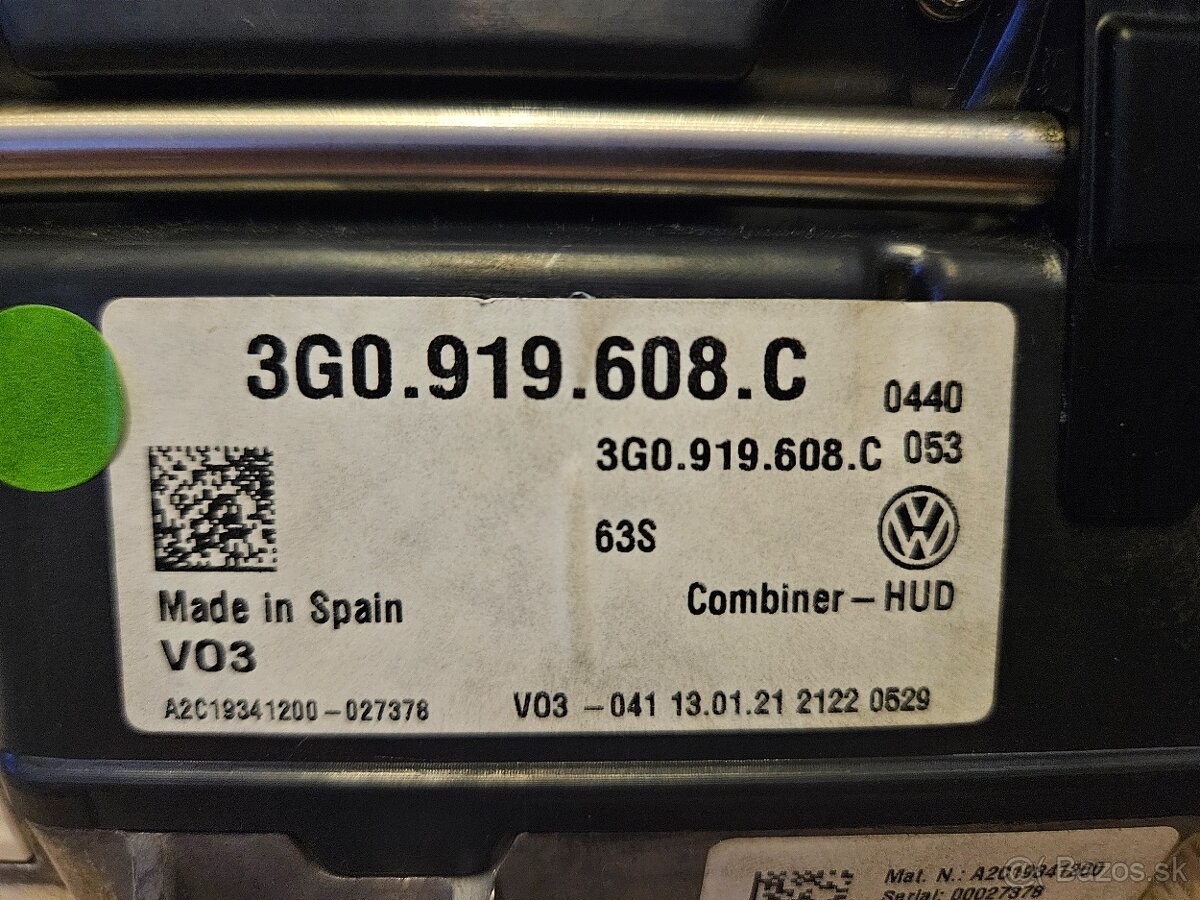 Head up displej VW passat, arteon - 4