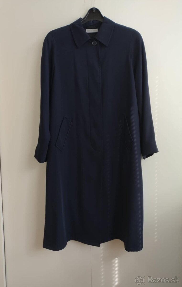 Dámsky dlhý tmavomodrý kabát (Erich Fend) - 4