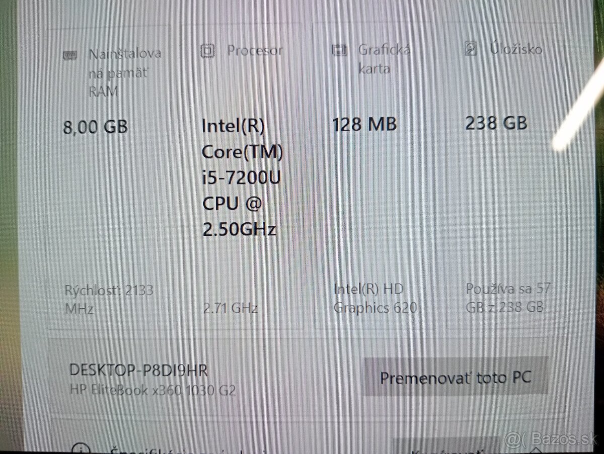 predám HP ELITEBOOK X360 1030 G2 , dotykový displej - 4