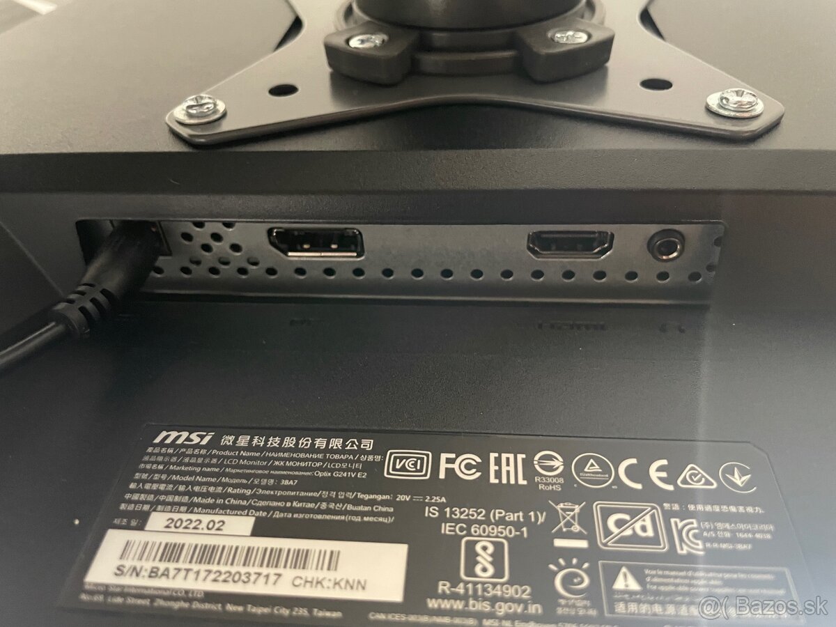 2x 24" IPS FullHD 75Hz monitory MSI a HP + držiak - 4