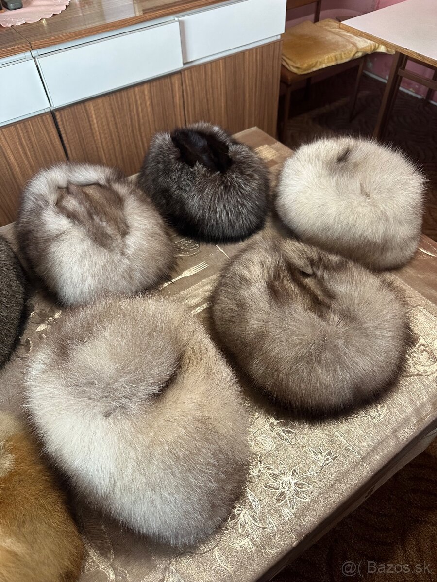 Čiapky z pravej kože - polárne, hrdzavé, strieborné - 4