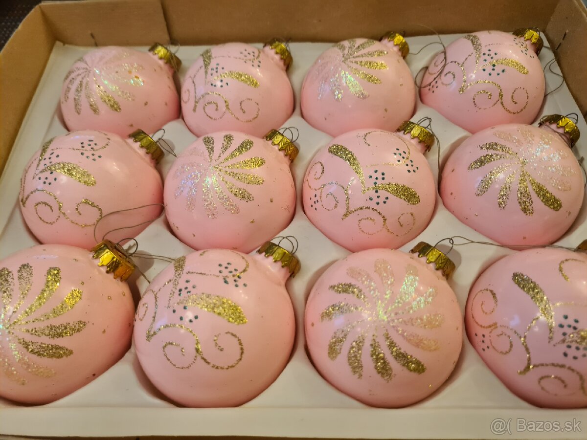 Vianočné ružové gule 12 ks - 4