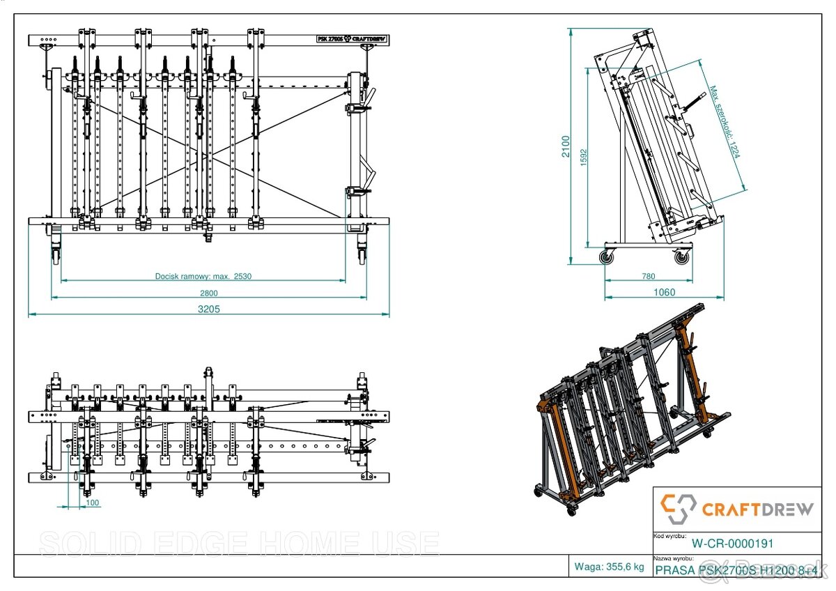 Stolársky lis, rámový lis - 4