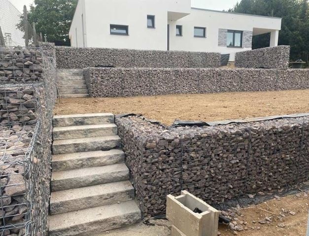 Oporný Gabionový Múr s Terasou - 4