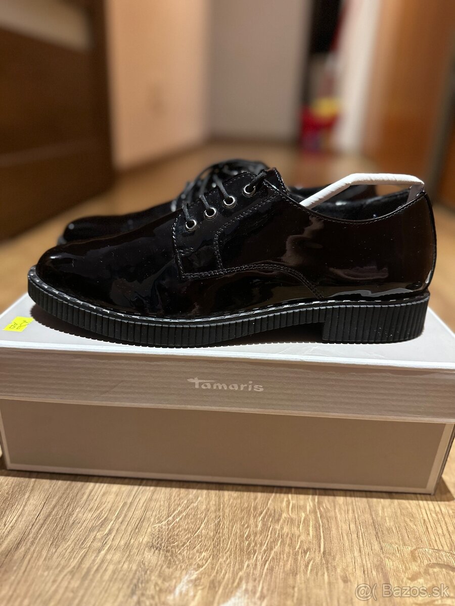 Tamaris dámske lakované topánky - 4