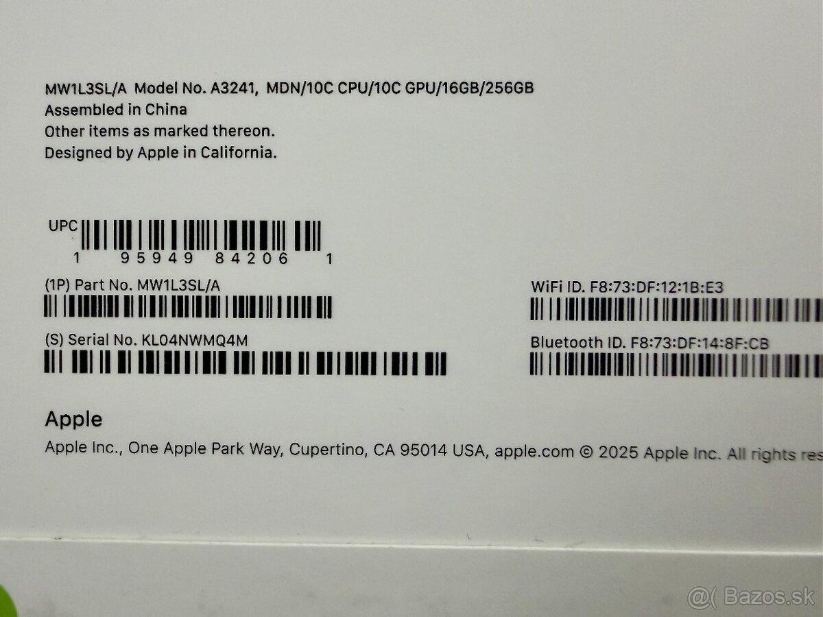 PREDAM/ VYMENIM MACBOOK AIR M4 15 PALCOV/ 2 ROKY ZARUKA - 4