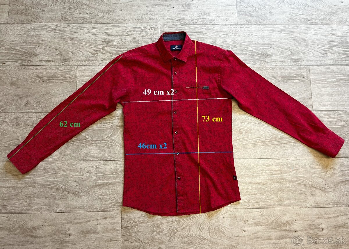 červené slim košele veľ. M - - 4