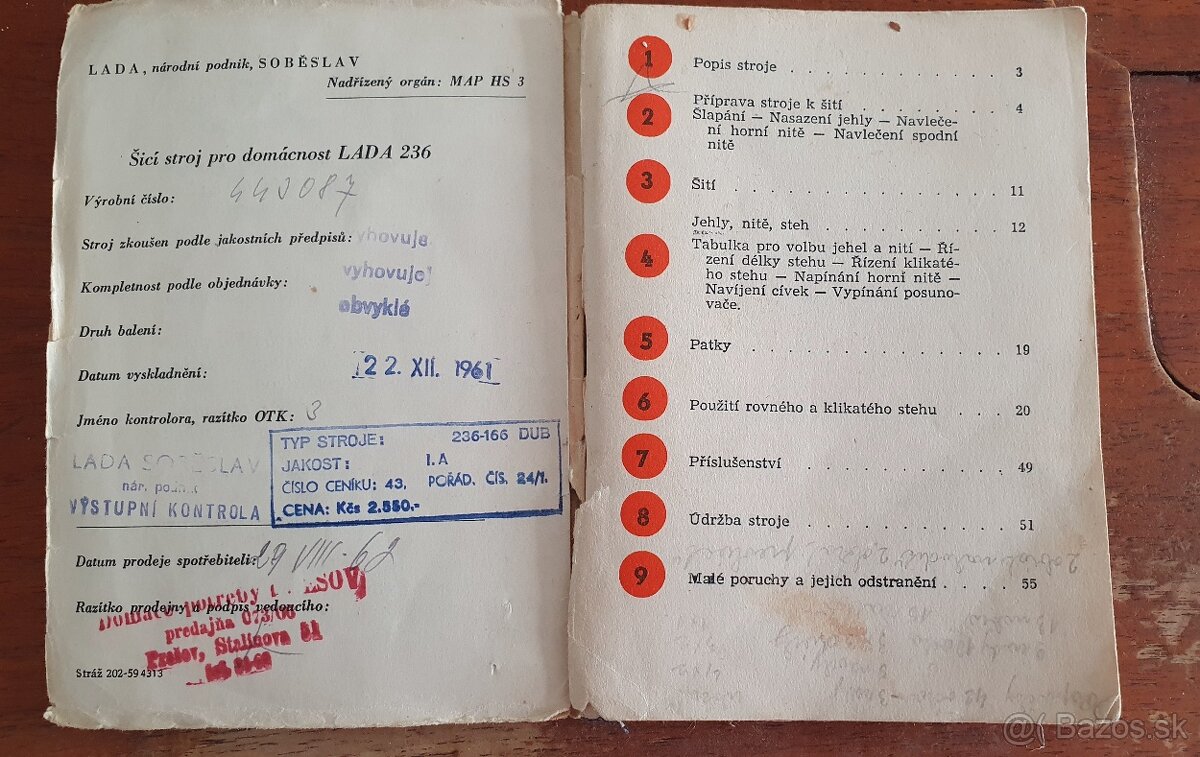 Vintage šijaci stroj Lada 236 r.v.1961 - 4