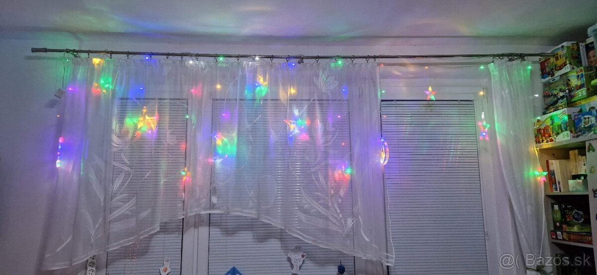 Farebné dekoračné osvetlenie-reťaz-hviezdy, mesiac - 4