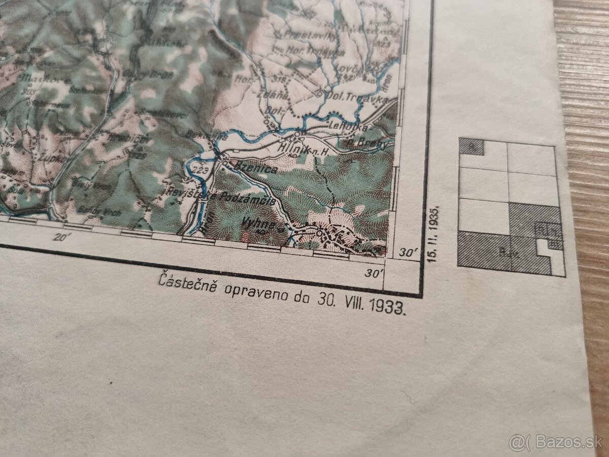 stará vojenská mapa Žilina, Trenčín,Topoľčany 1935 - 4
