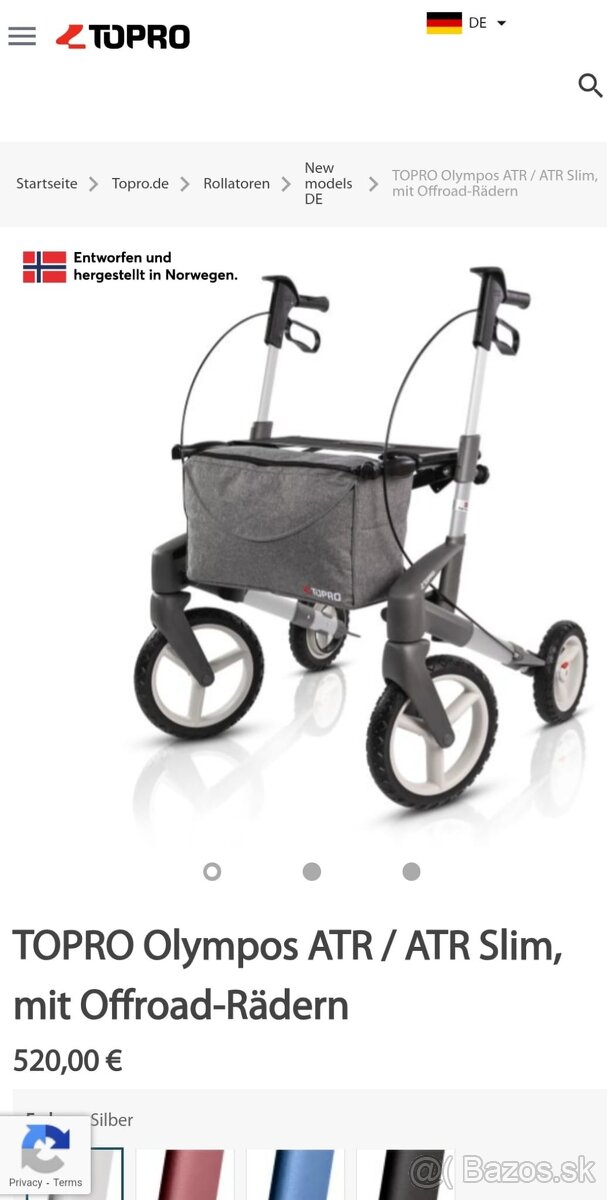 Chodítko Rolator pre seniorov - 4