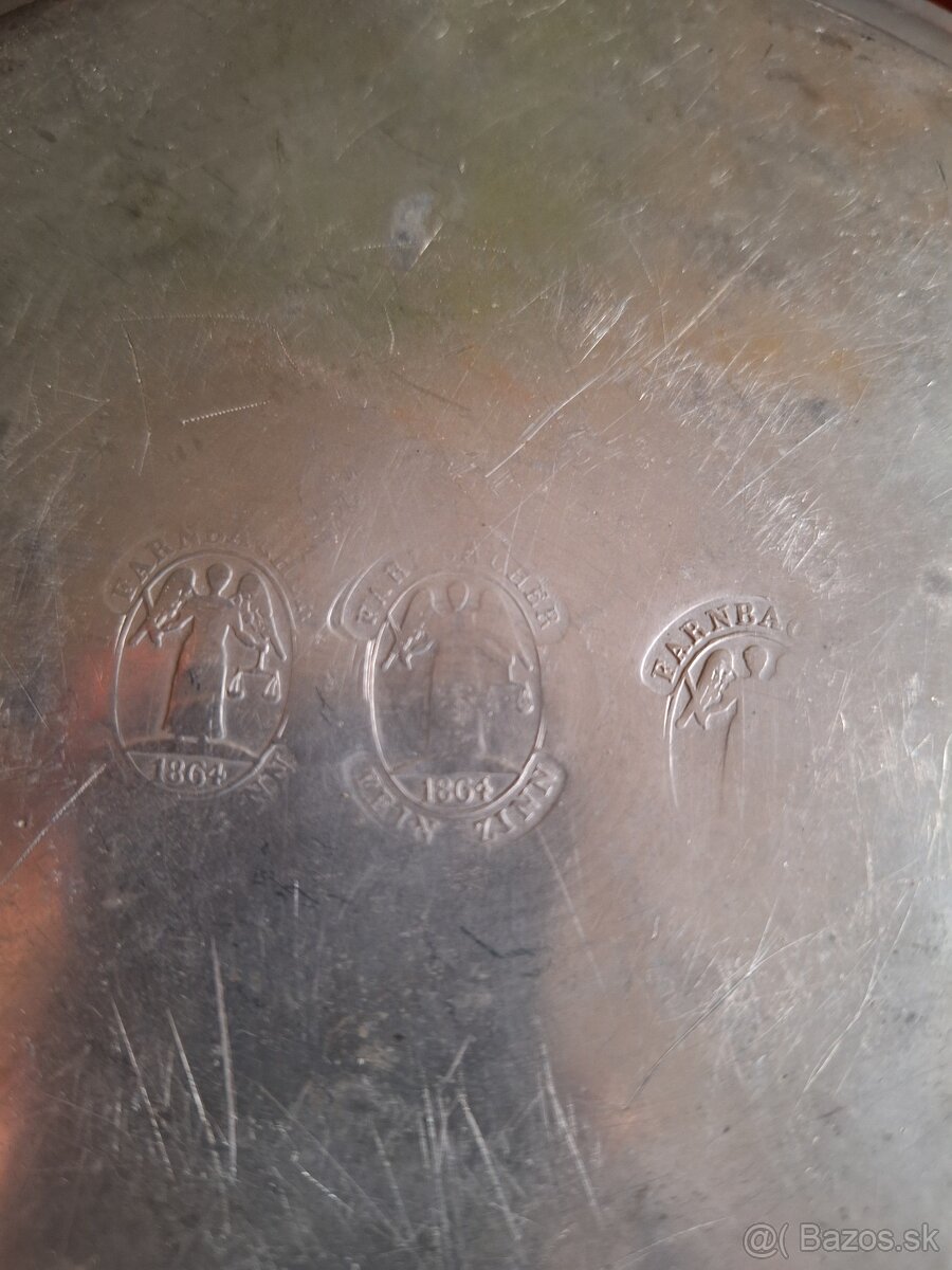 Starý cínový riad značený - 4