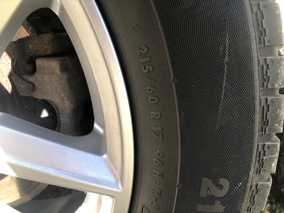 alu disky CMS 5x108 + zimné pneumatiky Continental 215/60 R1 - 4