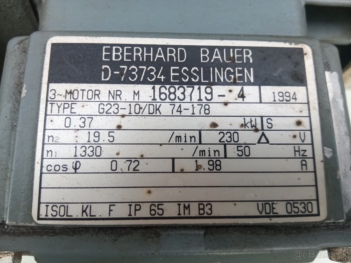 Priama prevodovka s elektromotorom 0,37kW - 4