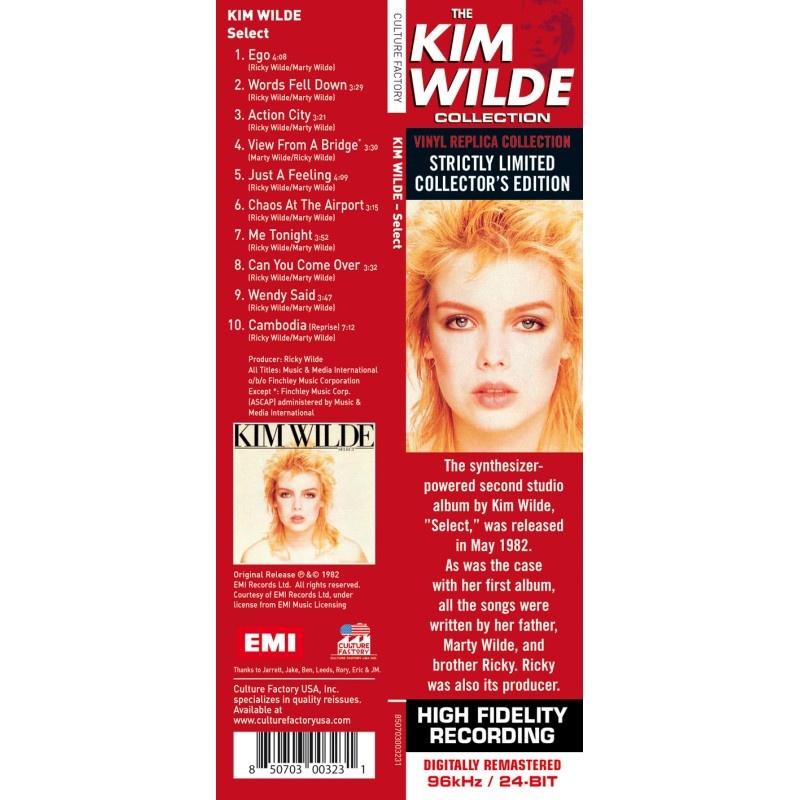 CD KIM WILDE - SELECT 1982 USA NOVE VINYL REPLICA - 4