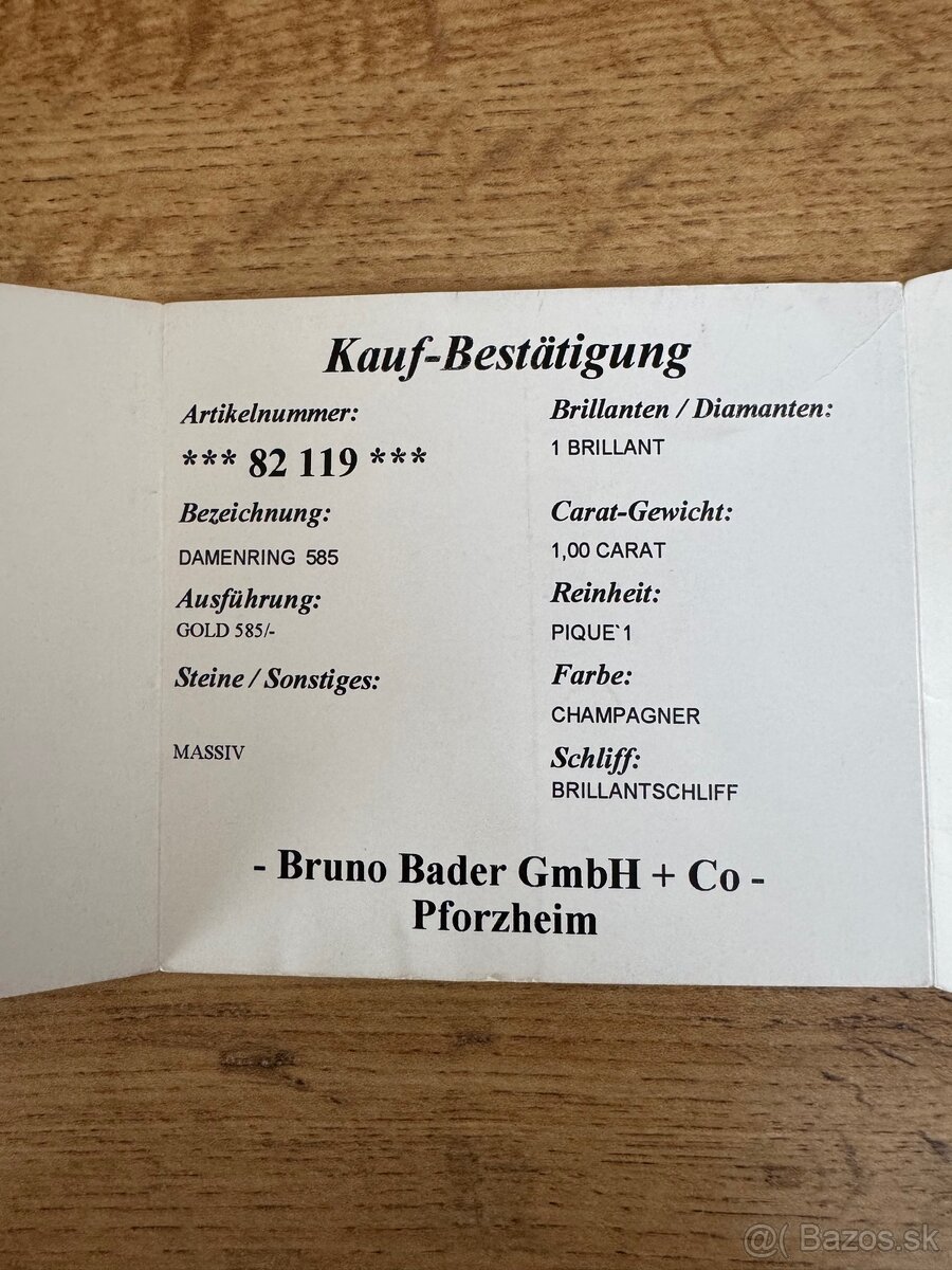 Zlatý prsteň s diamantom, s certifikátom - 4