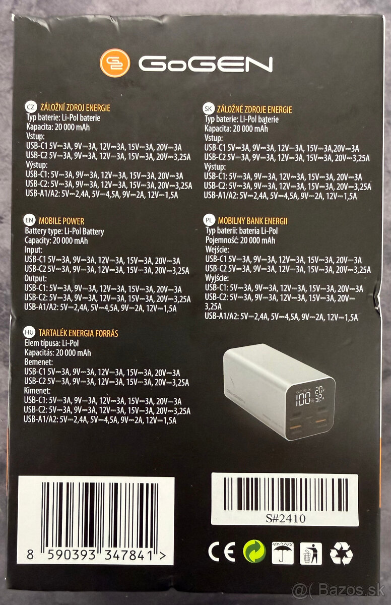 Nová Powerbank GoGEN PB20000mAh - 4