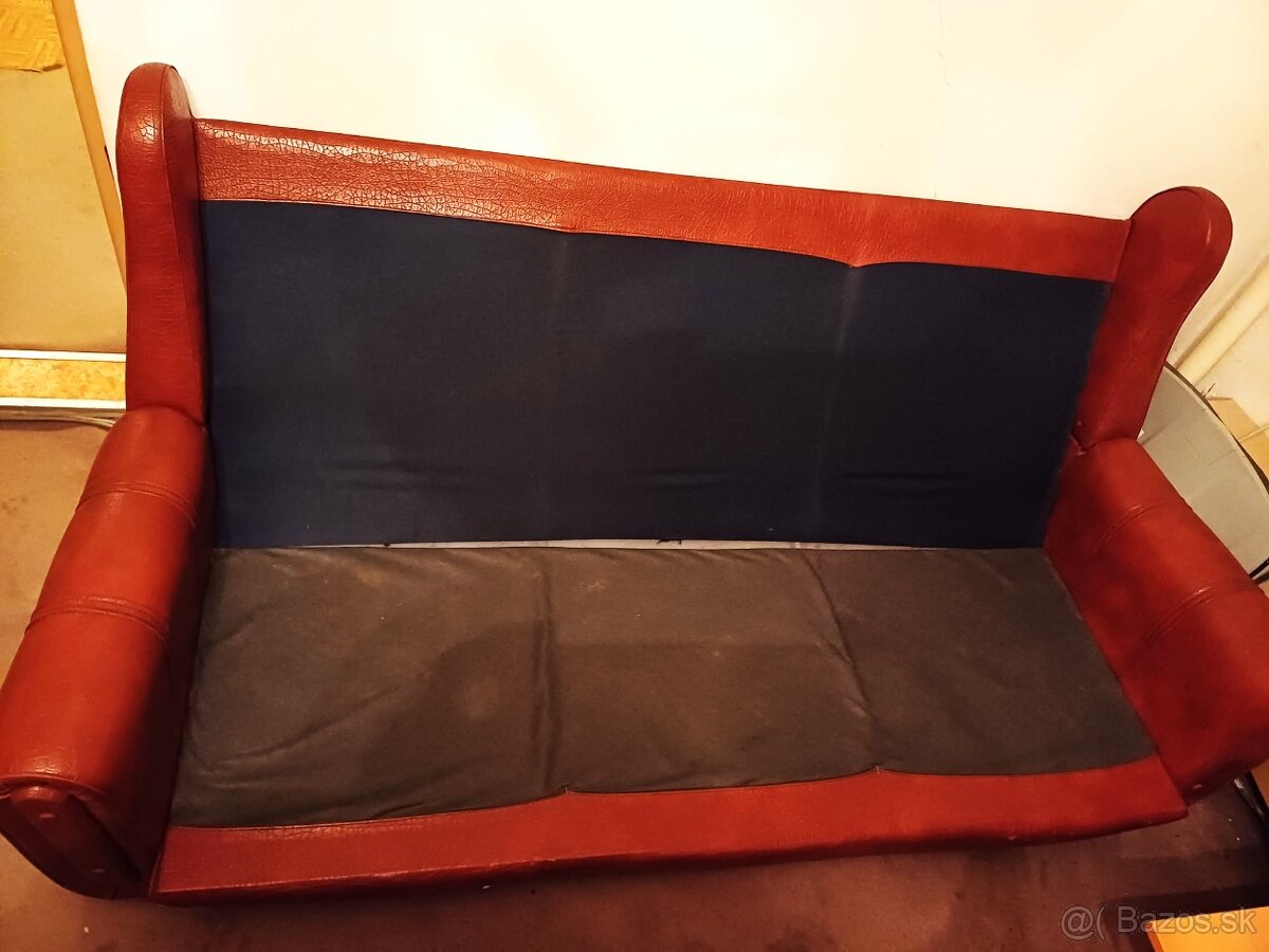 Elegantná SEDAČKA koženkovo textilná + kreslá - 4