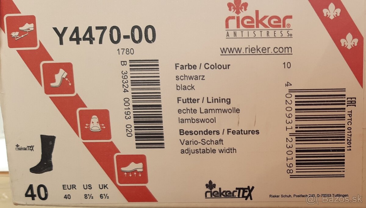 Damske cizmy Rieker na kline s membranou - cierne - Y4470-00 - 4