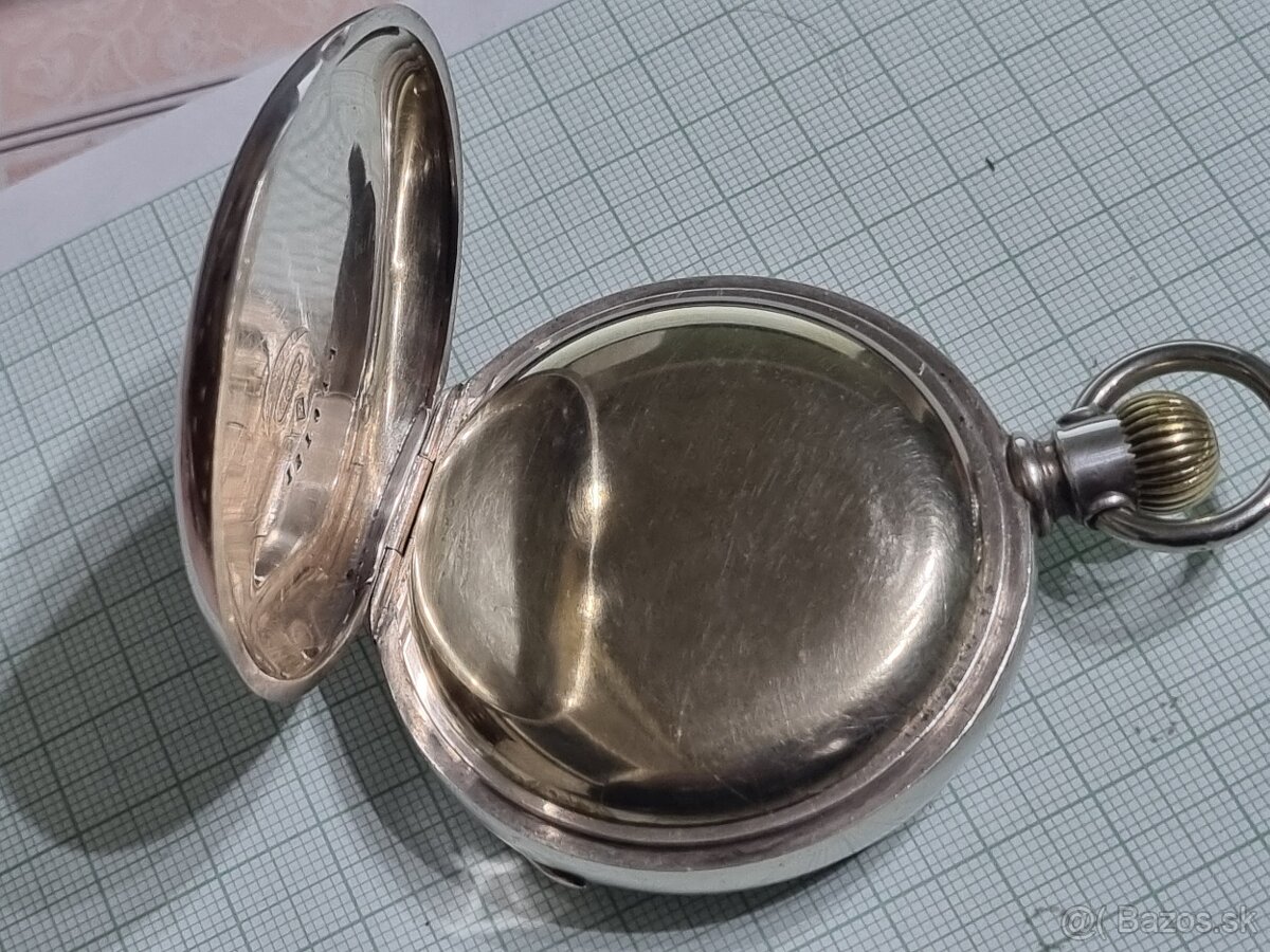 Veľké,strieborné vreckové hodinky. - 4