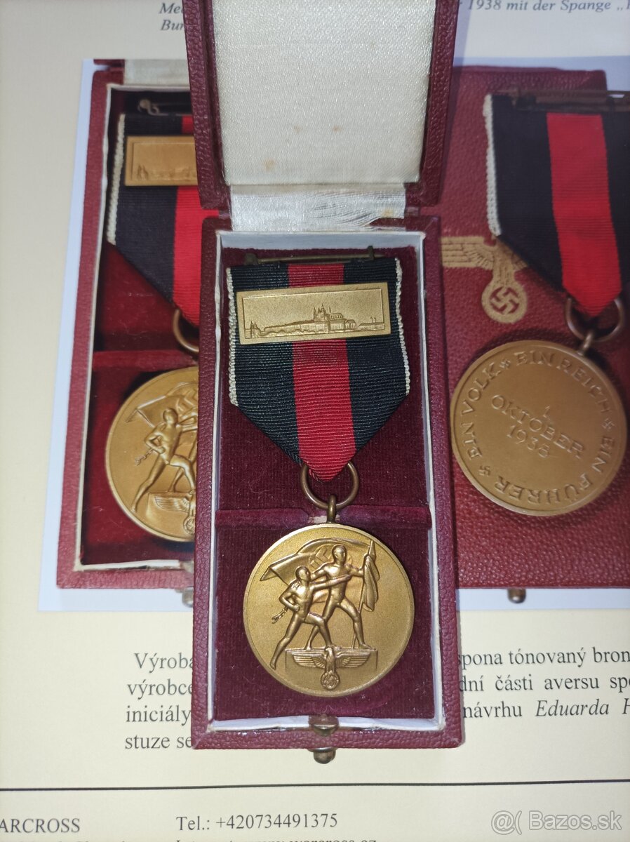 Medaile 1. říjen 1938 + spona (odznak, vyznamenanie) - 4