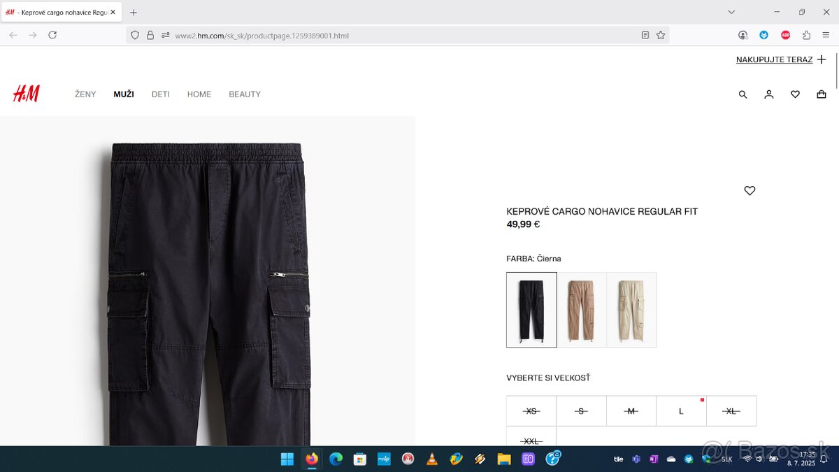 Keprové cargo nohavice HM (Kapsáče) - 4