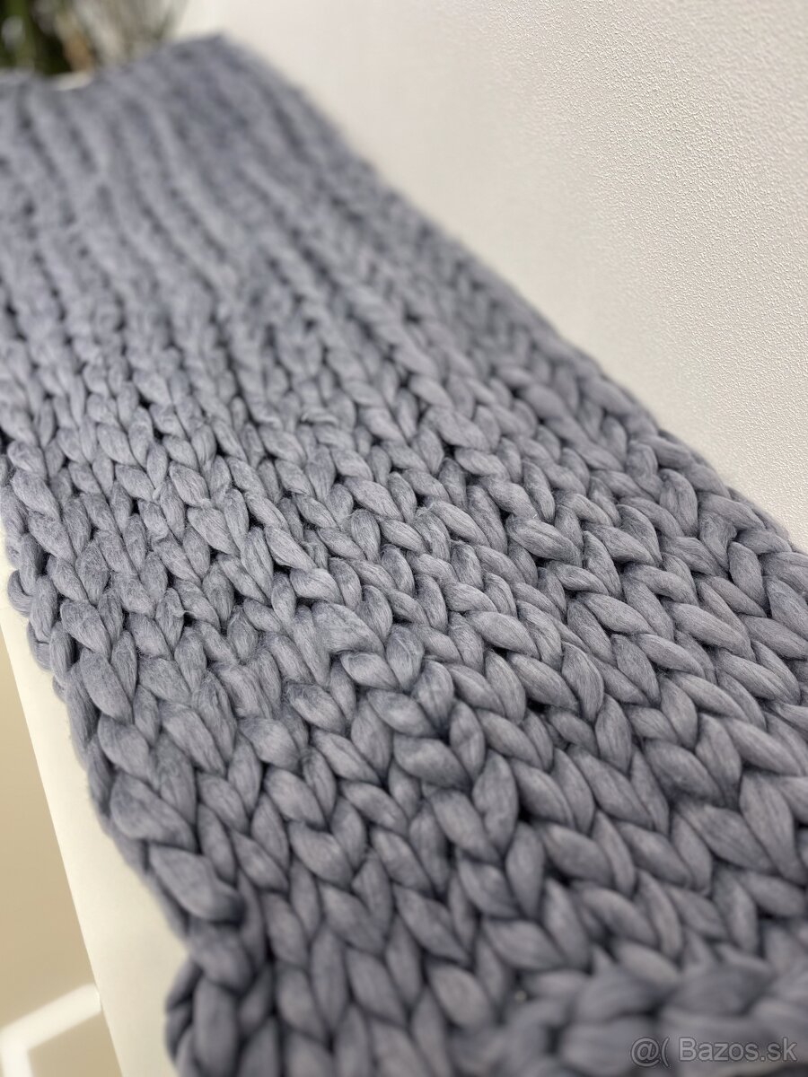Pletená "chunky knit" deka - 4