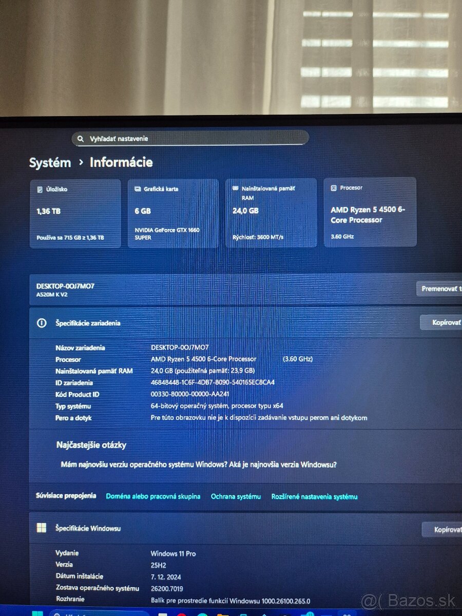 Herný počítač – Ryzen 5 - 4