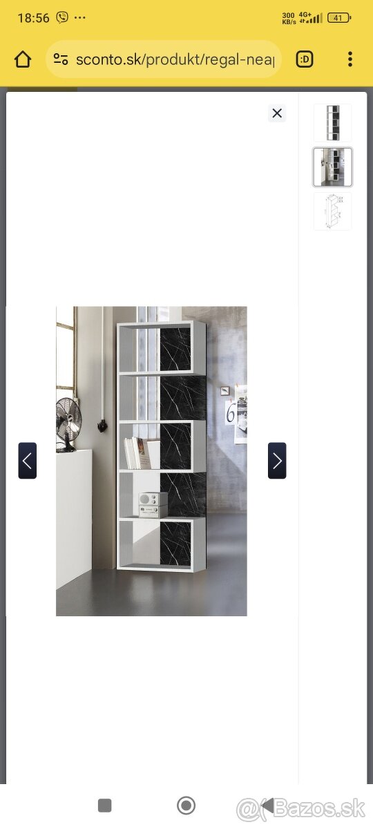 Úzky regal Neapel small knižnica predelovač skriňa polica - 4