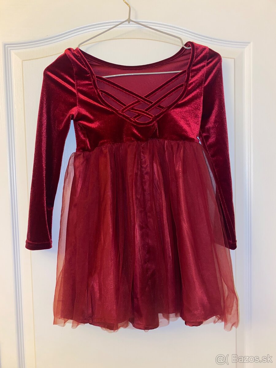 Shein bordove saty velkost 128 - 4