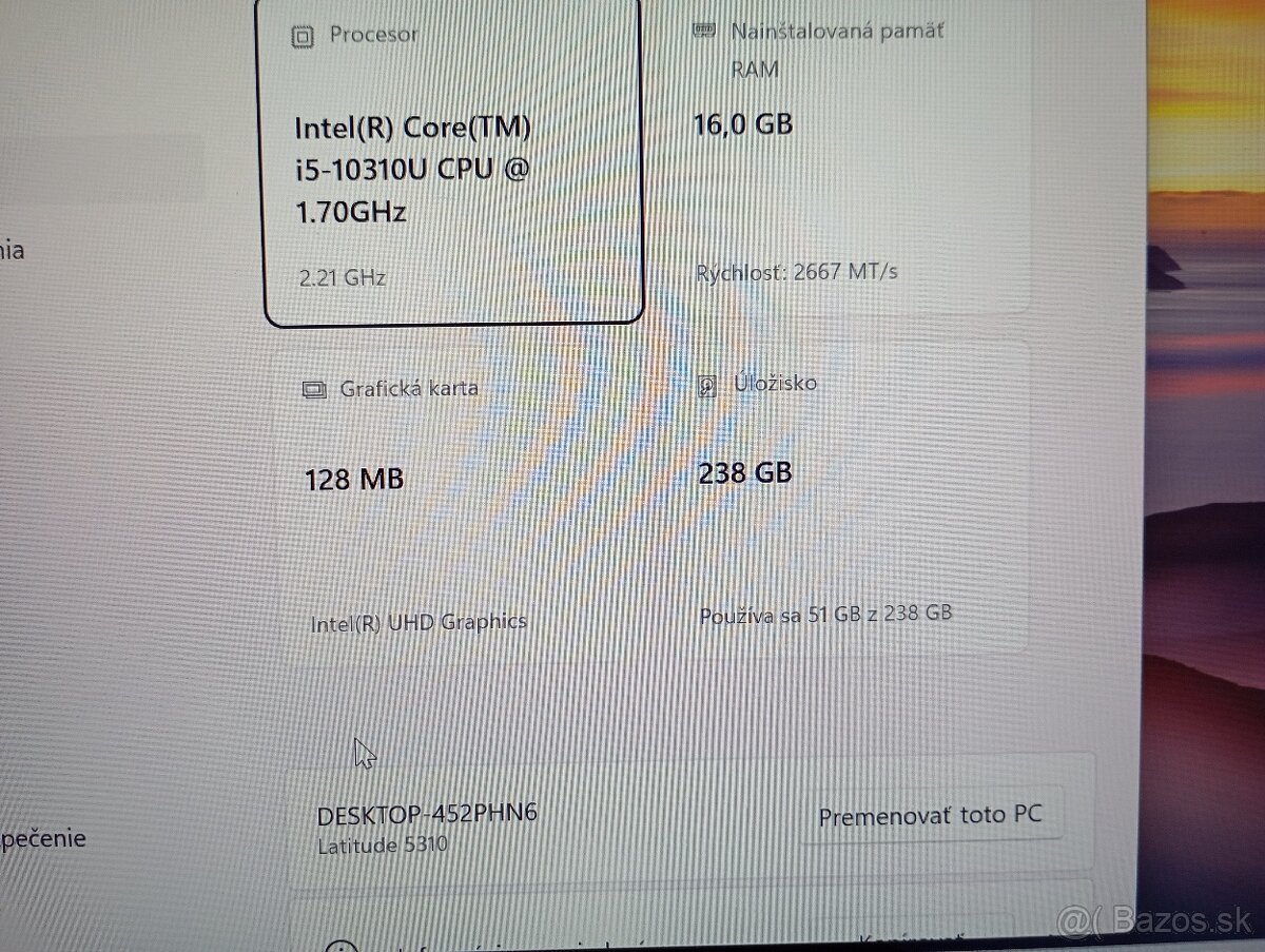 Dell latitude 5310 ,Intel core i5 ,16gb ram ,WIN11, dotykový - 4