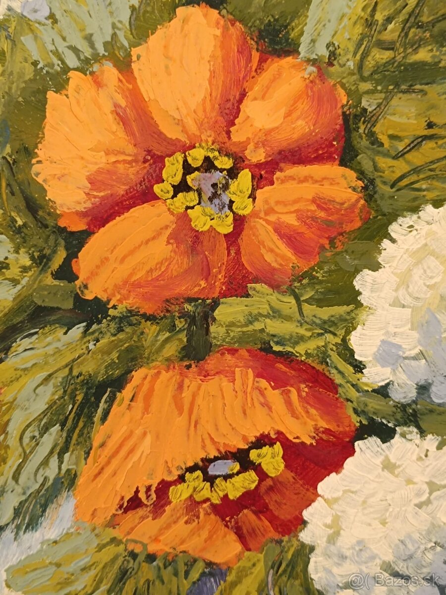 Obraz Julie Zemanová, Vlčí máky, olej 64x77 - 4