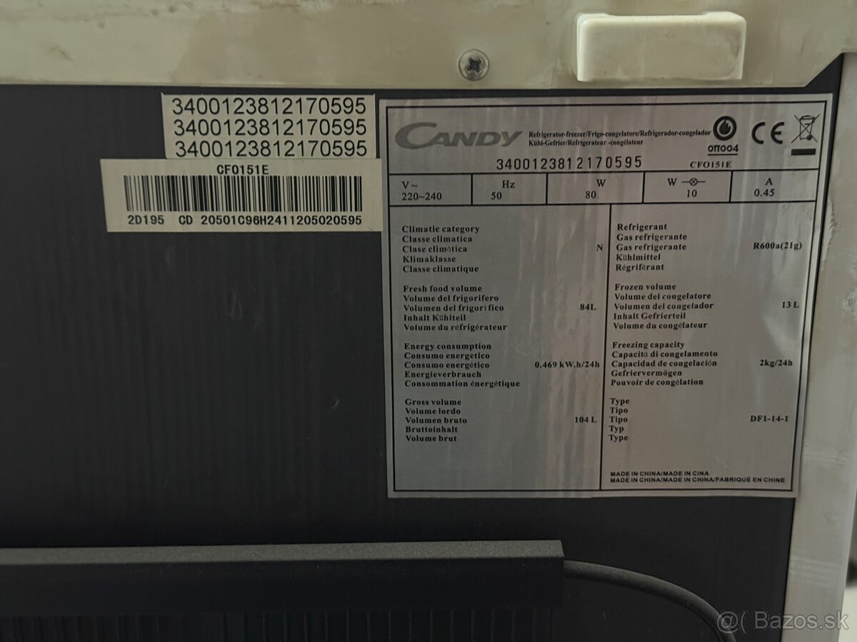 Chladnička s mraziakom Candy CFO151E - 4