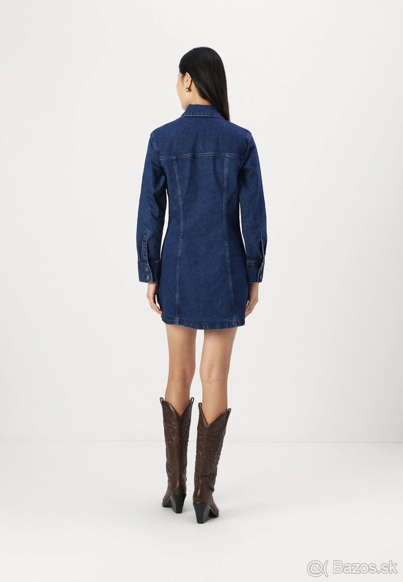 Rifľové/denimové šaty Abercrombie & Fitch - 4