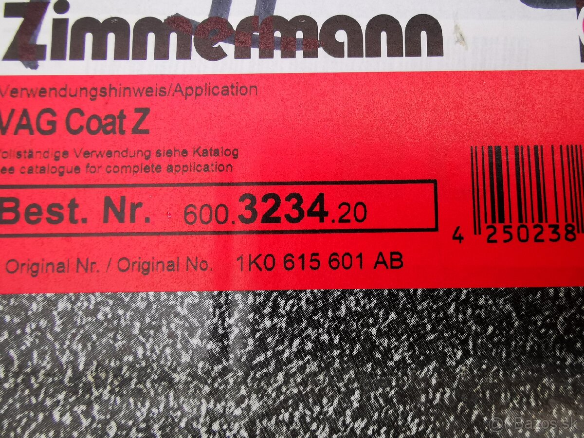 Brzdový kotúč ZIMMERMANN 1K0615601AB - 4