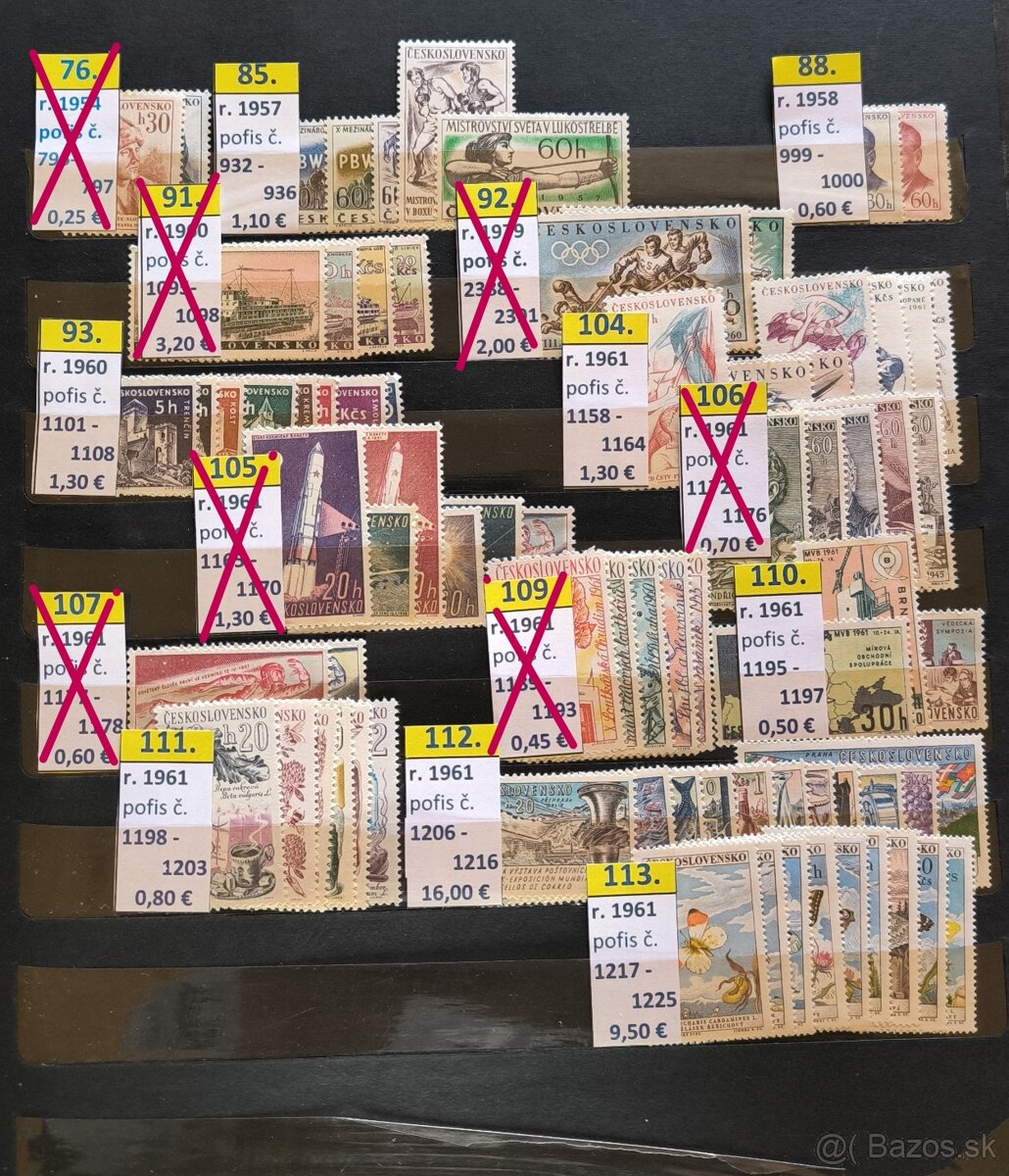 Poštové známky Českoslovemsko - série čisté - 4