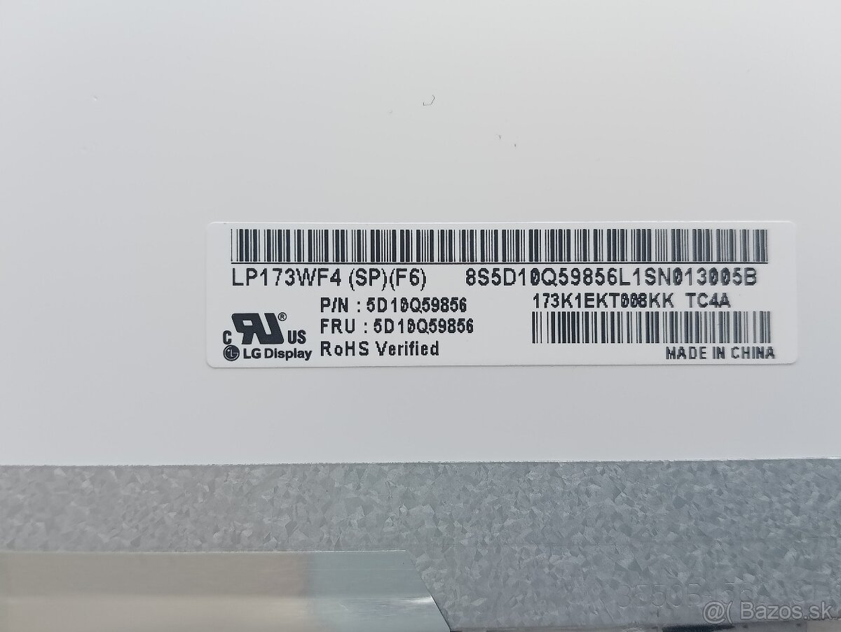 predám 17,3" LED SLIM displej 30pin eDP - LP173WF4 - 4