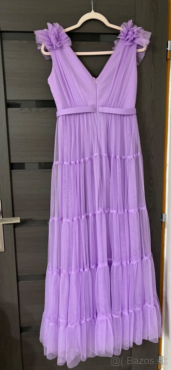 Fialové spoločenské šaty 36/S - 4