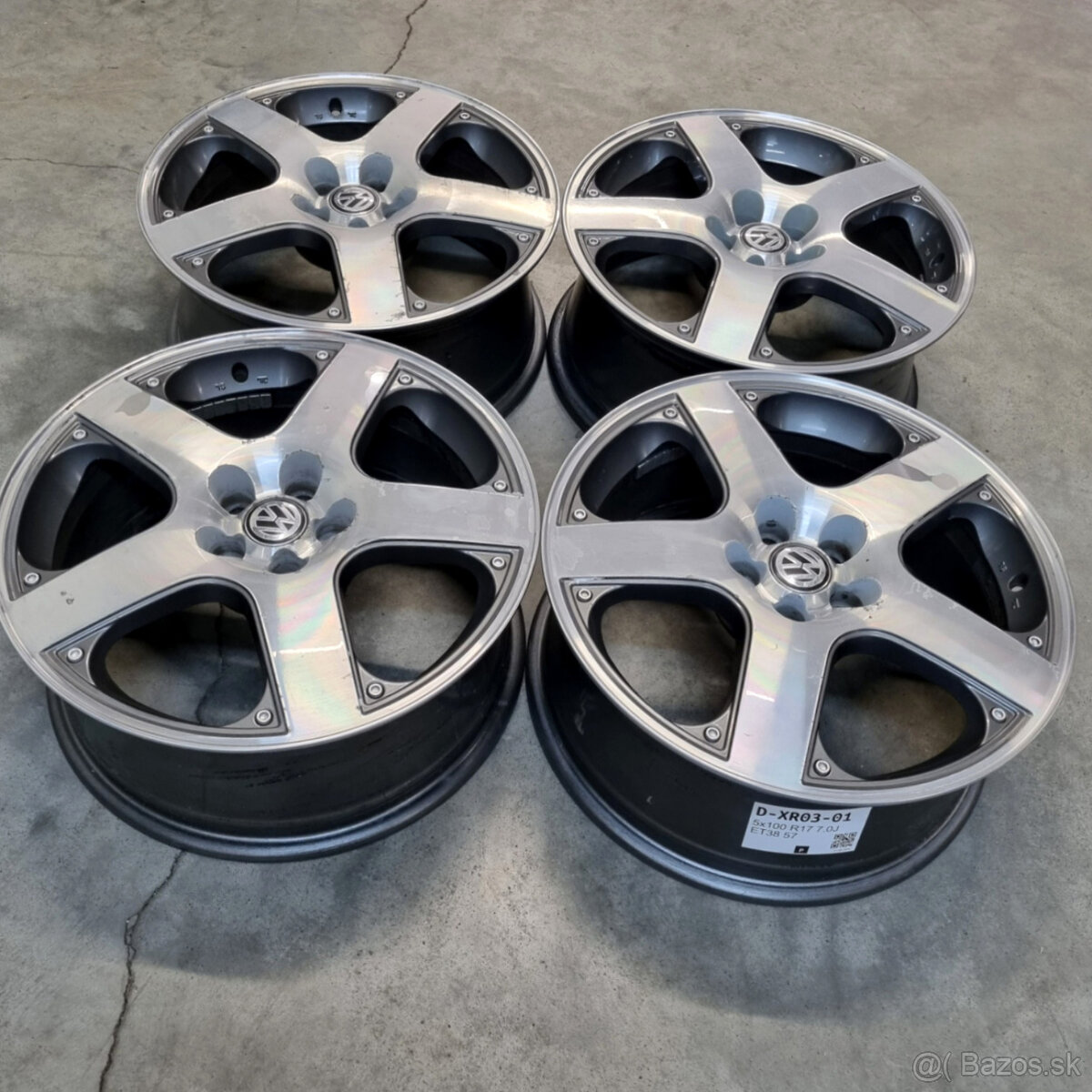 Hliníkové Volkswagen disky 5x100 R17 7J ET38 - 4